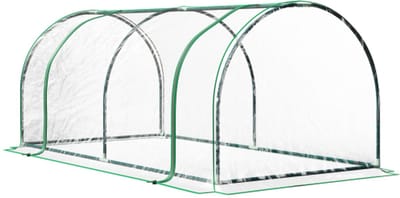 Kas, kas met deur, kweekkas, plantenkas, staal, kunststof, 200 x 100 x 80 cm, groen