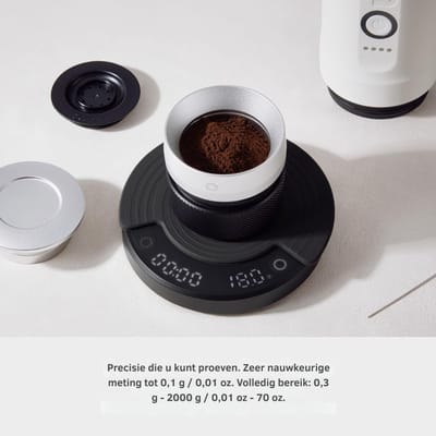 Quvo® Koffie Weegschaal - Weegschaal - Scale - Zwart - Oplaadbaar - Zwart - 11cm x 11cm x 3cm