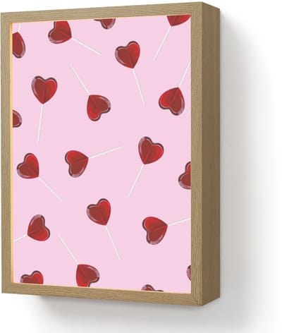 Wandlamp 30x40 cm - Oplaadbaar - Roze - Hart - Lolly - Snoep - Wandlampen binnen woonkamer - Slaapkamer lamp - Decoratieve nachtlamp - Vloerlamp draadloos