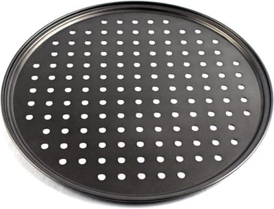 Perforated Non-Stick Pizza Pan van Carbonstaal voor Thuisgebruik en Restaurants - 24.5CM Bakvorm voor Perfecte Pizza's en Broodjes