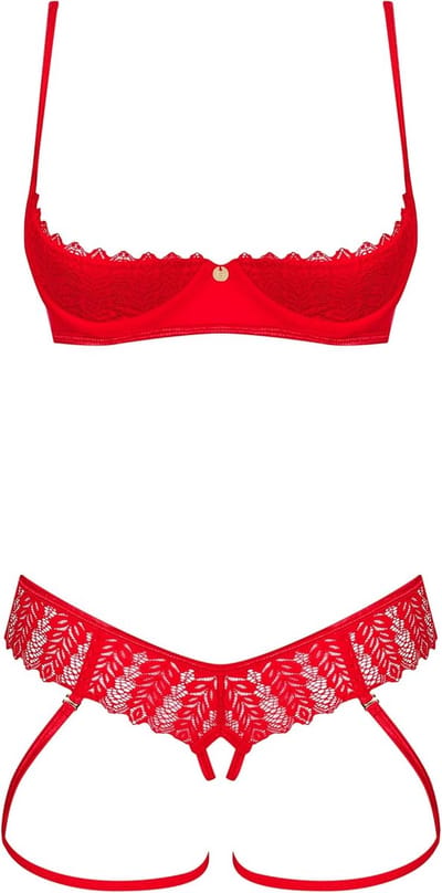 Verleidelijke Lingerieset met Beha, Slip en Satijnen Blinddoek