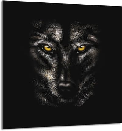 TMK ArtDeko Wilk Serie - Glazen Keukenpaneel - 60x65 cm - Decoratief en Beschermend