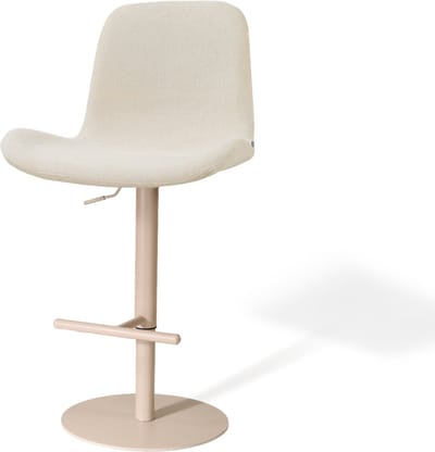 Nolon Niva-Fé Draaibare Tulp Barkruk Cottonbeige - Verstelbaar - Beige Onderstel - Scandinavisch - Stoffen - Barstoel