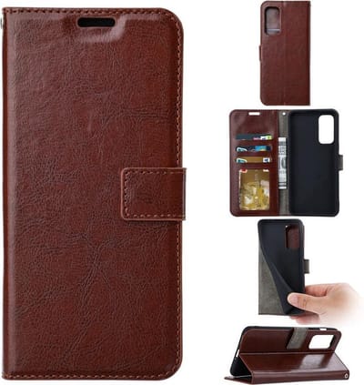 LuxeBass Hoesje geschikt voor Samsung Galaxy S22 Ultra - Boekhoesje - Bruin - Portemonneehoesje gsm hoesje - telefoonhoes - telefoonhoesjes