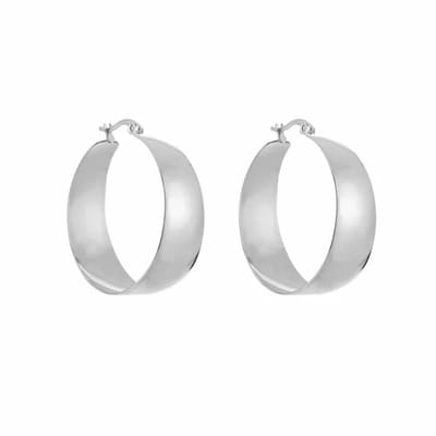 Bijoutheek Oorringen Hoop breed glad Zilver