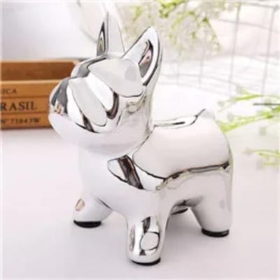 Roze Franse Bulldog Europese Keramische Ambachten Bulldog Spaarpot Woondecoratie Leuke Spaarpot Ornamenten Creatieve Bulldog Spaarpot white
