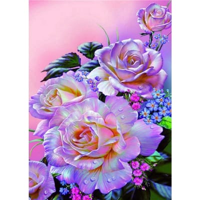 5D DIY Diamond schilderij boeket rozen strass Kits borduurwerk paarse bloem Diamond Home Decor 20X30CM pink