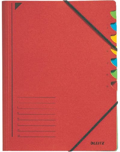 Sorteermap leitz 3907 7vaks rood | 5 stuks
