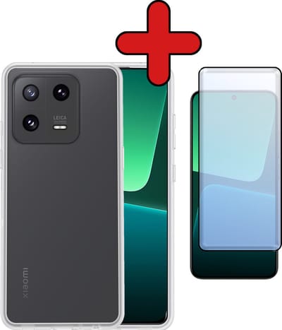 Hoesje - Met Screenprotector - Geschikt voor Xiaomi 13 Pro - Sterk & Shockproof - Telefoon Hoes - Back Cover - Siliconen Case - Telefoonhoes - Transparant