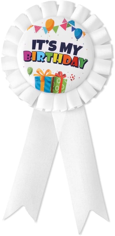 Dailygoods- Verjaardagsspeld Kleurrijk Ontwerp - Knopspeld - Feestdecoratie - Mannen/Vrouwen - 17,4x8,5 cm - Plastic/Polyester - Feestbadge