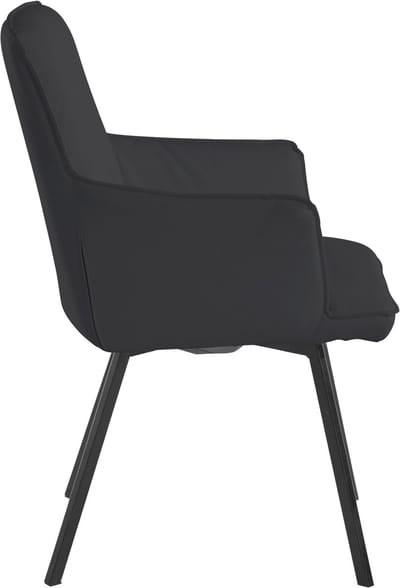 Sally-Fauteuil in zwart PU, 2 Pak