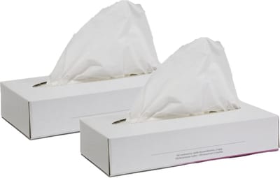 Papstar Papieren tissues 2-laags - 200x stuks - make up doekjes - Navulverpakking voor tissuedozen/tissueboxen