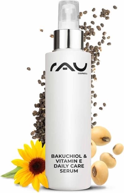 RAU Bakuchiol & Vitamin E Daily Care serum - 100 ml - anti-age serum - alle huidtypen - natuurlijke UV bescherming