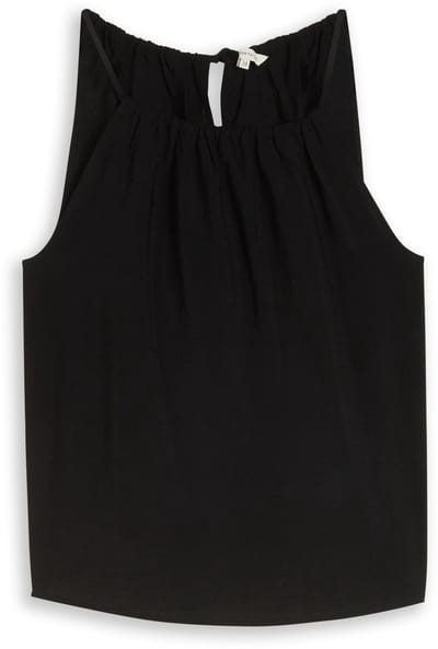 Tom Tailor - Blouse met plooien - Maat 44 - deep black