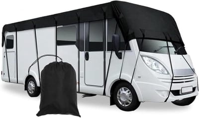 Caravanhoes Beschermhoes - Camperhoes Outdoor - Bescherming Jaarrond - Waterafstotend Oxford - 7.5m x 3m - Zwart