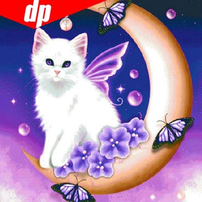 Ronde strass diamant borduurwerk kat 5d Diy Diamond schilderij handwerk kruissteek 30x30 white