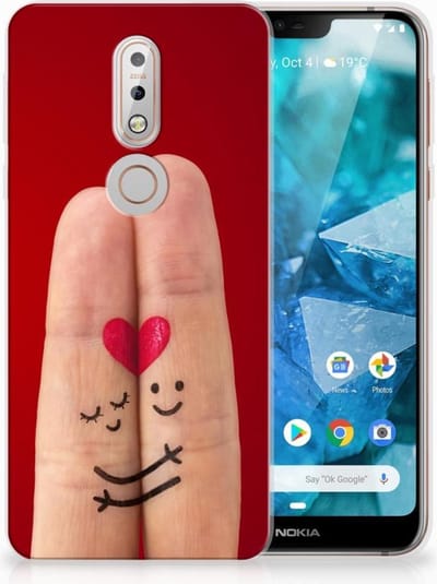 Nokia 7.1 Silicone Back Cover Liefde - Origineel Romantisch Cadeau
