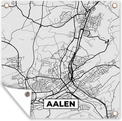 Tuin poster Aalen - Kaart - Stadskaart - Plattegrond - Duitsland - 200x200 cm - Tuindoek