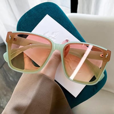 Vierkante hoogwaardige Sense vrouwelijke zonnebril met groot montuur Tik Tok Xiaohongshu Fashion Online Celebrity Sunshade zonnebril.