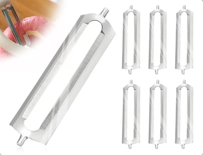 Set van 6 RVS Schilmesjes - Reservebladen voor Aardappelschiller - Perfect voor Groenten, Fruit en Asperges in Keuken en Restaurant