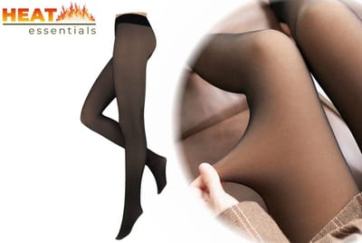 Heat Essentials - Fleece Panty - Zwart Nude - Maat XXXL - Thermo Panty beige - Anti ladder - Fleece Legging Dames