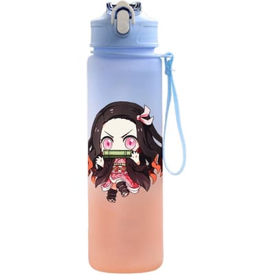 Anime Demon Slayer 750ML Waterfles Anime Cartoon Grote Capaciteit Drinkbeker Draagbare Buitensport Waterbeker Kinderen Cadeau kaki