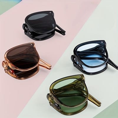 4 STUKS Dames Opvouwbare Modebril Lichtgewicht Zomer Kleine Gezicht Rechthoekig Montuur Japanse Koreaanse Stijl Accessoires
