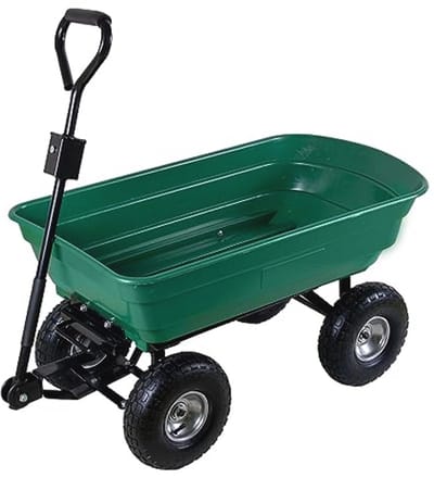 Tuinwagen met kantelfunctie - 75 liter kunststof, veelzijdige handwagen voor tuin en bouw