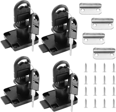 Dailygoods- Meubelslot 4 Stuks - Kastslot met Sleutel - Oplegslot - Veiligheidslock voor Lades - Meubelsloten - Roestvrij Staal