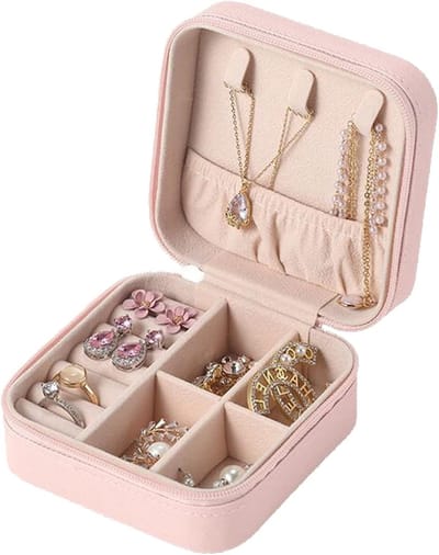 Draagbare Sieraden Organizer voor Vrouwen - Reisdoos voor Kettingen, Oorbellen, Armbanden en Ringen in Roze