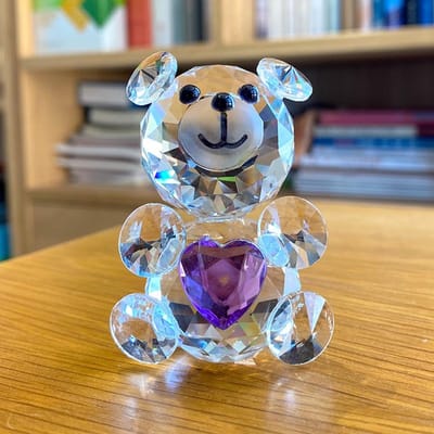 Liefde Hart Kristal Beer Beeldjes Glas Mode Ornament Ambacht Lieflijk Dier Papgewicht Bruiloft Huis Decor Kerstcadeaus
