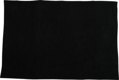 MSV Badkamerkleed/badmat/toilet - voor op de vloer - zwart - 60 x 90 cm - microvezel - anti-slip