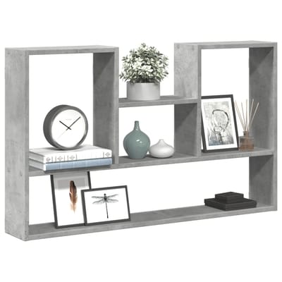 vidaXL - Wandschap - 99x15x60 - cm - bewerkt - hout - betongrijs