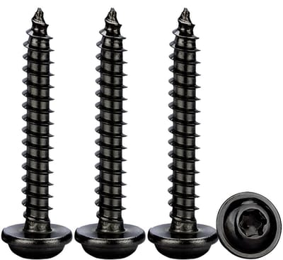 Zelfborende Zwarte Schroeven, 50 Stuks M3x20mm Met Ring, Torx Houtschroeven RVS A2 V2A voor Diverse Toepassingen