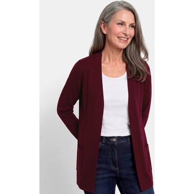 Cardigan van COTTAMIRA zonder sluiting - bordeaux - Gr. 19 van Goldner Fashion