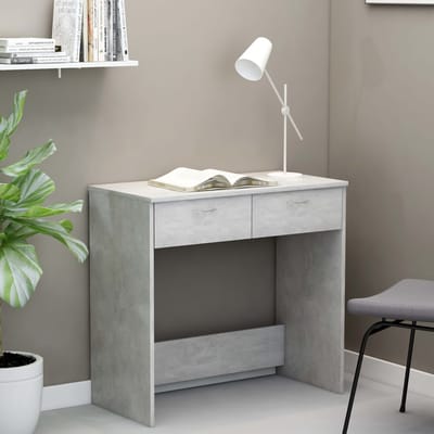 vidaXL - Bureau - 80x40x75 - cm - bewerkt - hout - betongrijs