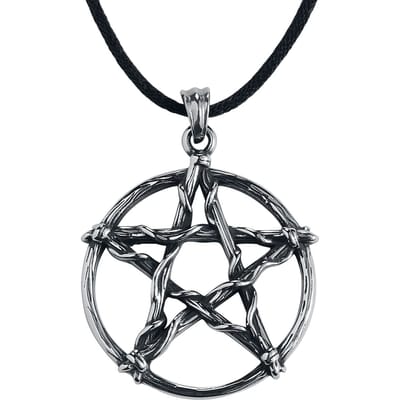 etNox hard and heavy - Gothic Halsketting - Knoten-Pentagramm - voor Vrouwen - zilverkleurig