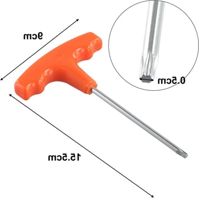 Torx Schroevendraaier - T-handvat Driver - Machine Onderhoud - Specifieke T27 Compatibiliteit - 15 cm Lengte - Oranje Zilver