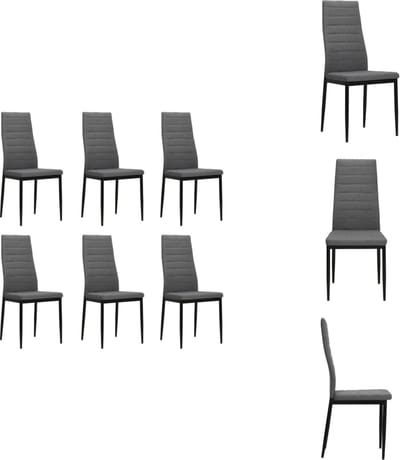 vidaXL - Eetkamerstoelen - 6 - st - stof - lichtgrijs