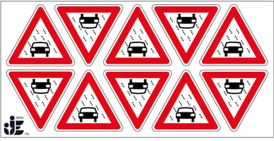Slecht zicht sticker - J35 | 5 cm - 10 stuks per vel