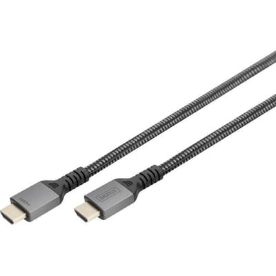 Digitus DB-330200-030-S HDMI-kabel HDMI Aansluitkabel HDMI-A-stekker 3 m Zwart 8K UHD, Aluminium-stekker, Audio Return Channel (ARC), Afgeschermd