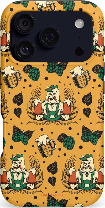 Casetastic hoesje geschikt voor Apple iPhone 17 Pro - MagSafe - Dubbellaagse bescherming - Oktoberpret - Fashion Case - Goud Taupe Donkergroen Donkergrijs
