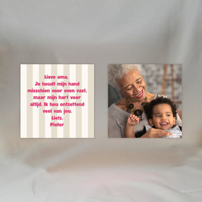 Oma Cadeau – Gepersonaliseerde Fotomagneten Set – Eigen Foto en Tekst – Koelkast Magneten 5x5 cm – Cadeau Oma Verjaardag