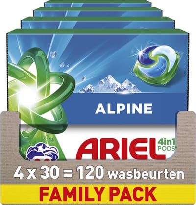 Ariel 4in1 Wasmiddel Pods Alpine - 4 x 30 Wasbeurten