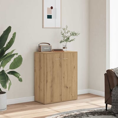 vidaXL - Dressoir - 60x30x75 - cm - bewerkt - hout - artisanaal - eikenkleur