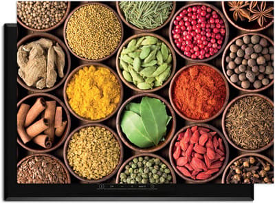 KitchenArt - Spice Harmony – Inductie Beschermer - 83x51.5 cm - Kookplaat Beschermer - Luxe Afdekplaat Inductieplaat - Anti-slip & Oprolbaar - Beschermmat Inductiekookplaat