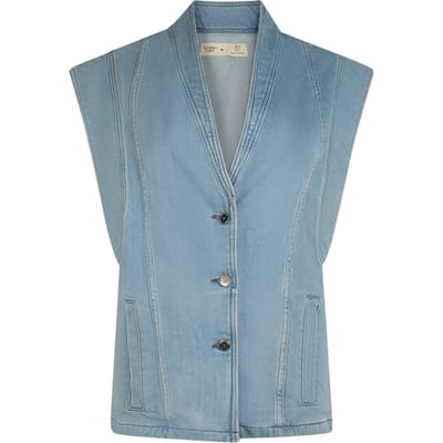 Another Label Unni Denim Vest Stone Denim Blue Taglia: XS | Gilet Outlet | Donna | Blu