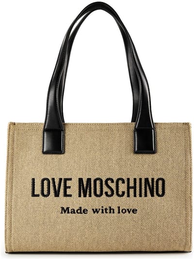 Love Moschino Cargo Canvas Shopper Tas 35 cm - 9 L - black - gold