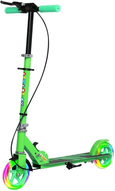 Kinderstep - Kinderstepjes met Dubbele Remmen - Voetsteun - Opvouwbaar Step - Stadsstep - Stuurhoogte: 73-89 cm - Speelgoed Jongens/Meisjes 3-8 jaar - Draagkracht tot 50 kg - Groen