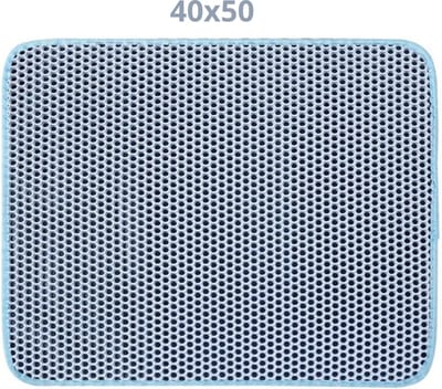 Bovista Kattenbak Mat - Katten Mat - Grit Opvanger - Schoonloopmat Kattenbak - Kattenbak Uitloopmat - Kattenbak Matje - Cat Litter Mat - Wasbaar - Blauw - 40x50cm
